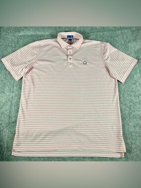 Stitch Performance Golf Polo Striped Men’s Size Large Quail Hollow C.C NC